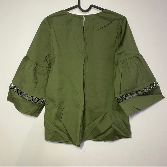 🍋NWT ANN TAYLOR Lacy Flare Sleeve In Dusty Olive - Picture 6 of 7